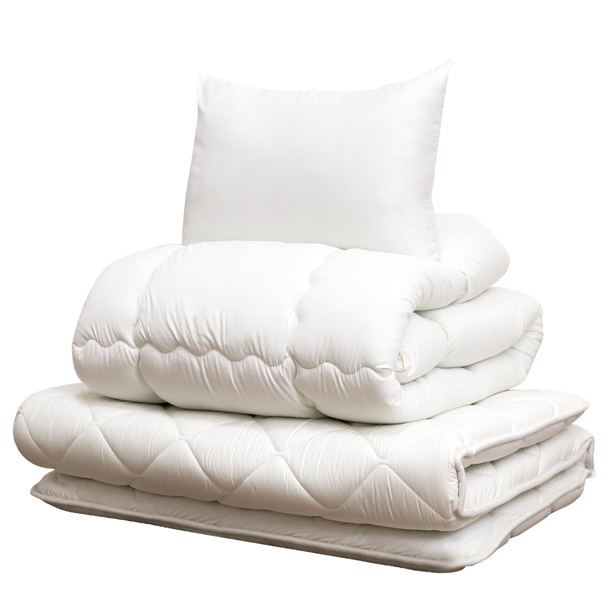 テイジン TEIJIN 布団セット 3点セット シングル アイボリー 日本製 国産 軽量 ふっくら もちもち質感 ボリューム オールシーズン 通年 快眠 寝具 掛け布団 敷き布団 枕 3層構造商品画像