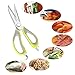 FIRSTWAY Multifunction Kitchen Shears Stainless Scissors Tool for Chicken,Poultry,Fish,Meat,Vegetables,BBQ,Walnut and Bottle Opener with Magnetic Holder Hung on Microwave or Fridge