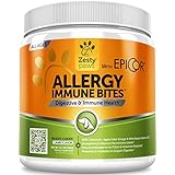 Allergy Immune Supplement for Dogs - with Omega 3 Wild Alaskan Salmon Fish Oil &amp; EpiCor + Digestive Prebiotics &amp; Probiotics - Anti Itch &amp; Skin Hot Spots + Seasonal Allergies - Lamb Flavor - 90 Chews