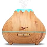 Aroma Essential Oil Diffuser, Simway Aromatherapy 400mL Ultrasonic Cool Mist Aroma diffuser Humidifier with Waterless Auto Shut-off, 7 color LED lights for Bedroom Living Room