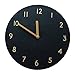 thehaki Decorative Wall Clock Silent & Non-Ticking Quartz Clock PU Leather Lightweight 0.4lb Round 9