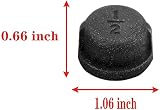 Lhfacc 1/2 Inch Malleable Iron Black Pipe Caps Fittings for DIY Vintage view 3