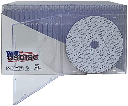 USDISC CD Jewel Cases Slimline 5.2mm, Single 1 Disc, Clear, Pack of 10 - Thumbnail 2