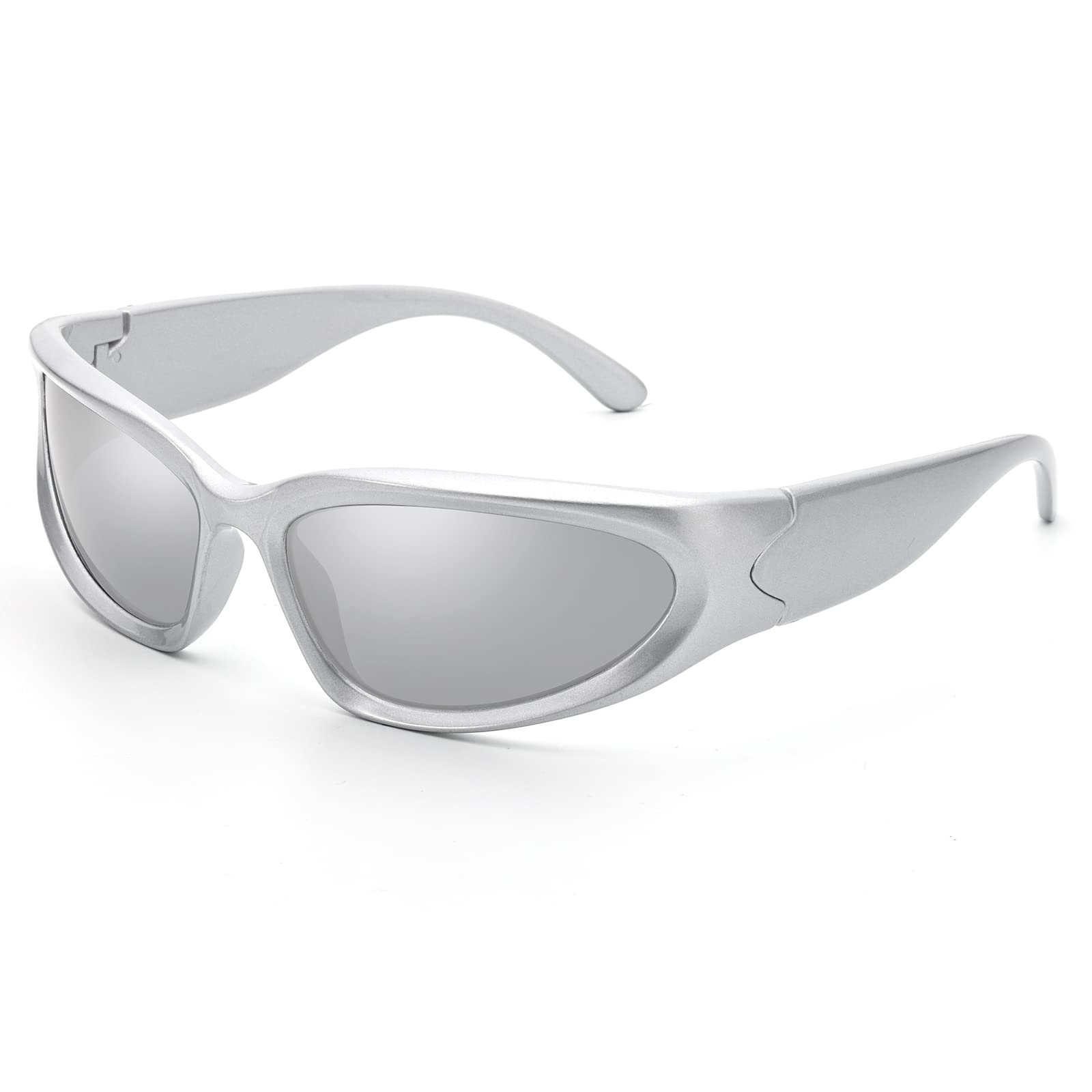 LIKSMU Wrap Around Street Fashion Sunglasses for Women Men Swift Oval Trendy Y2K Shades