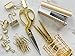 Gold Desk Accessories | 7 Desktop Essentials (44 Items Total) | Office Supply Set & Organizer in Gold Décor