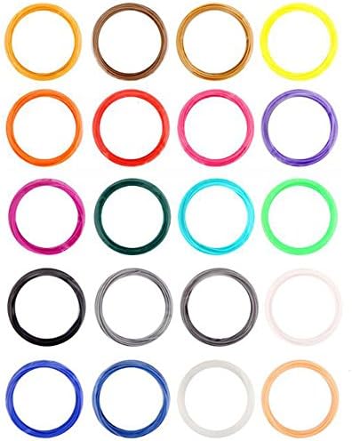 20 Packs 3D Pen Filament Refills - 1.75mm ABS 3D Printer Filament Refills - 328 Linear Feet with 20 Different Colors(16.4ft Each Color) - Seal Package