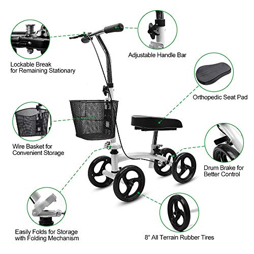 Knee Scooter All Terrain, Give Me Deluxe Medical Knee Scooter Foot