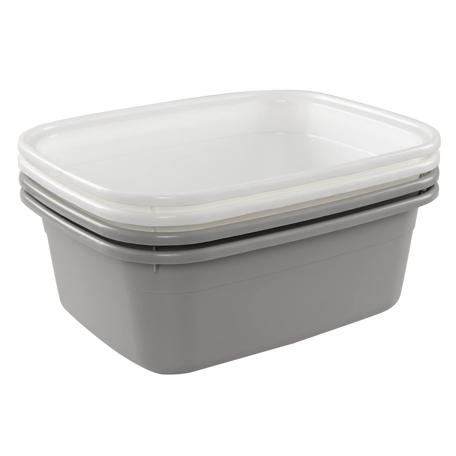 Cadine Plastic Rectangular Washing Up Bowl Basin, Pack of 4