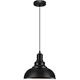 LOEHINLE Pendant Lighting Vintage Industrial Fixtures, Black Metal Farmhouse Lights, Ceiling Lamp for Kitchen Home Island Din
