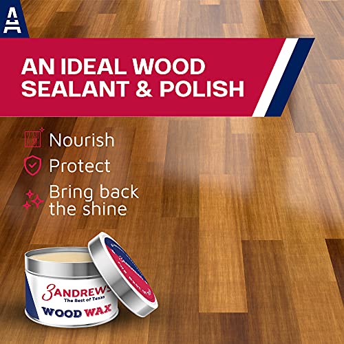 3 Andrews Natural Beeswax Wood Polish, Wood Floor Cleaner and