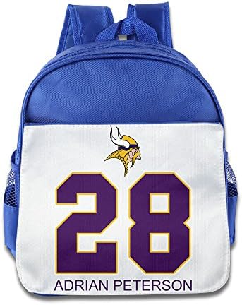 BestGifts Custom Cute Minnesota #28 Football AP Player Boys And Girls School Bagpack Bag For 1-6 Years Old RoyalBlue