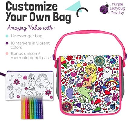 Decorate Your Own Messenger Bag For Girls Color Your Own Bag For