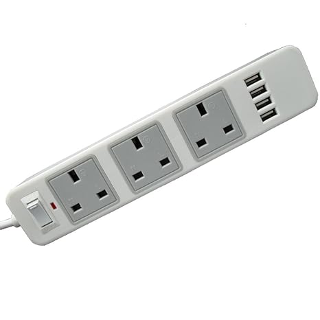 Bricolage Benross 45620 2 m 4-Way Plus 2-USB Surge Protected Extension Lead