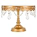 Aurora 3-Piece Gold Rechargeable LED Cake Stand Set, Round Metal Crystal Cupcake Dessert Display Pedestal Wedding Party Display, Chargers Included