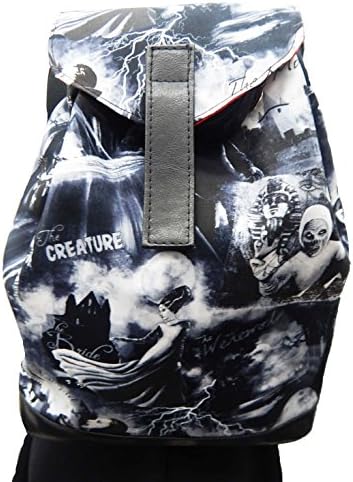 US HANDMADE FASHION BACKPACK &amp; ADJUSTABLE HANDLES "SCARY MOVIES POSTERS" PATTERN, COTTON , NEW, LBP 1325