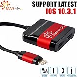 MANMAI Lightning iPhone 7 Adapter & Splitter, Hidoremi Double Lightning Headphone Audio & Charge for iPhone 7 / 7 Plus and Sync Data Compatible for iOS 10.3