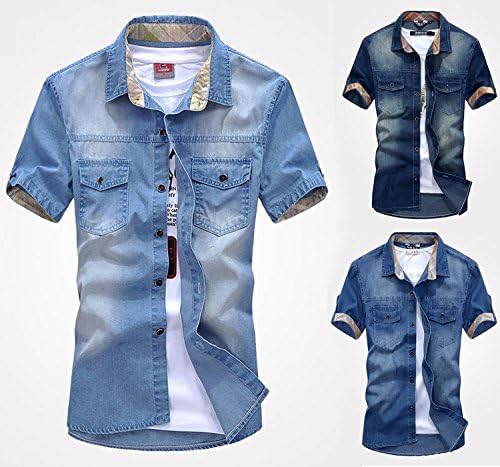 New fashion Men's Jeans Casual Slim Fit Stylish Wash-Vintage Denim Shirts