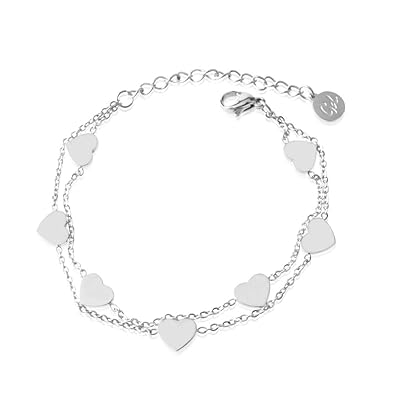 GD GOOD.designs EST. 2015 ® Damen Herzchen Armband (15+4cm verstellbar) Love Armkette mit kleinen Herzen