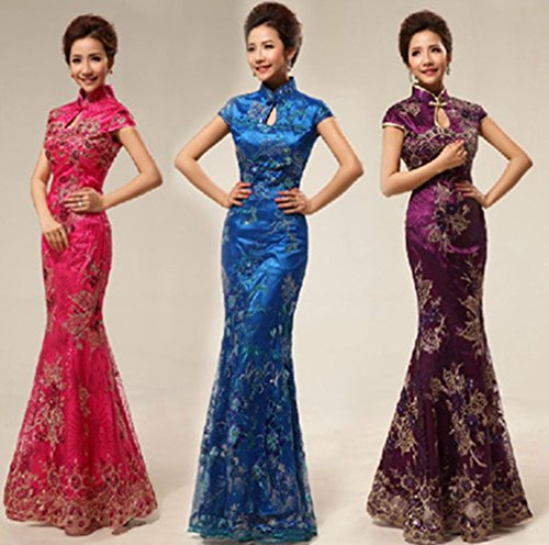 Drasawee Women Wedding Qipao Chinese Evening Long Cheongsam Dress - Image 3