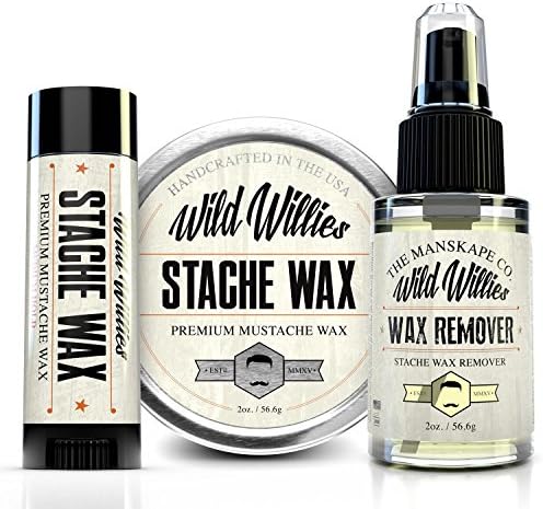 Wild Willies ULTIMATE Stache Wax, Stache Wax Remover and Stache Wax To Go Combo Package! Get A Better Deal When You Purchase The Gift Set!