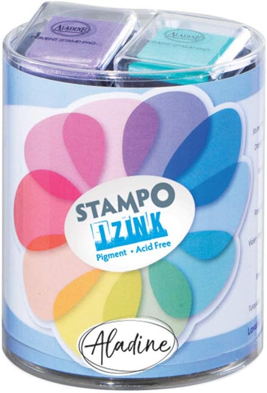 AladineStampo Izink Pastel Pigment - Set of 10 Colour Inks - Set of Inks for Scrap, DIY, Creative Leisure Stamps - Pastel Colours