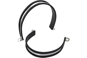 OURU 2pcs 4 Inch Pipe Clamp 304 Stainless Steel, Heavy Duty Rubber Cushioned Insulated Pipe Strap, U Bracket Clamp Conduit Clamp for Automotive, Wire & Tube