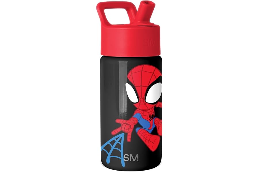 Simple Modern Marvel Spidey Kids Water Bottle & Toddler Cup | 14oz | Insulated Stainless Steel Spiderman Toddler Water Bottle, Kids Tumbler with Straw | Spill Proof for School, Girls, Boys