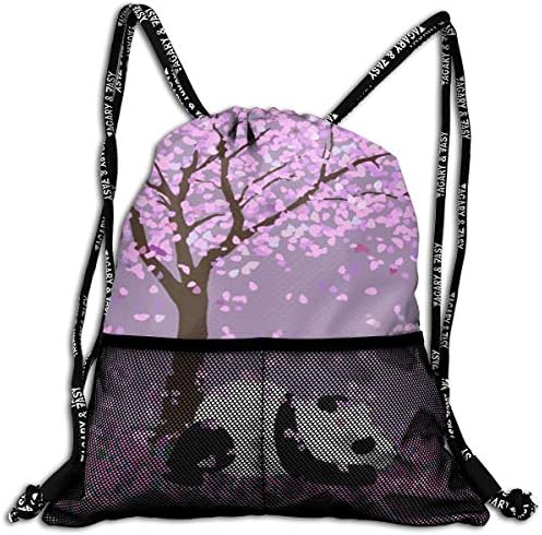 Panda Under The Tree Drawstring Bag Sport Travel Sackpack Large Capacity Beam Backpack, Home Travel Storage Use Gift For Men & Women, Girls Boys