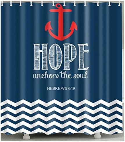 Red-Anchor Shower Curtain 1 Pc for Home and Bath