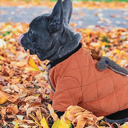 voopet Dog Jacket, Warm Winter Coat for Dogs - Soft Fleece Lining Costume, Reindeer Pattern Dog Apparel Windproof Padded Vest Clothes for Small and Medium Dogs - Thumbnail 5