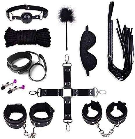 CANMIYOU Soft Faux Leather Straps Kits Adjustable Wrist and Ankle DIY Kit Cuffs Restraint Sports Training aid Tools 10 Pcs