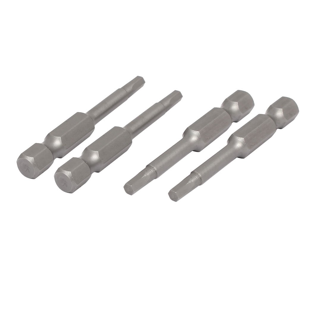 Sourcingmap H3 3mm Tip 1/4-inch Hexagon Shank S2 Magnetic Hex Screwdriver Bits Gray 4pcs