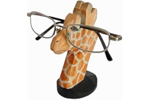 Red Dollar Handmade Wood Carved Animal Eyeglass Holder, Cute Sunglasses Display Stand, Nightstand Home Office Desk Decor, Christmas Holiday New Year Business Gift for Men Women Adults (Giraffe)