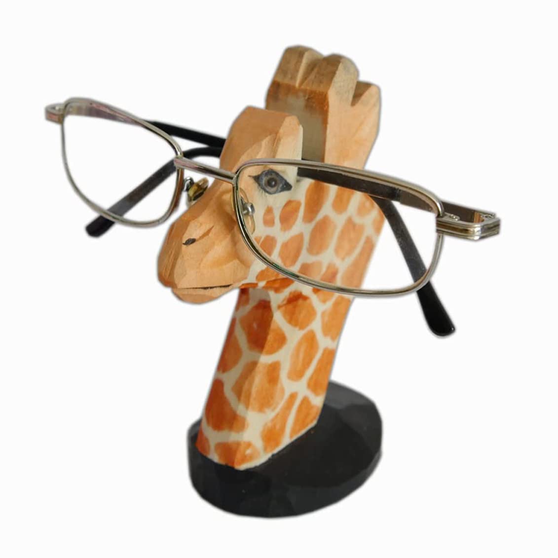 Red Dollar Handmade Wood Carved Eyeglass Sunglasses Holder Stand, for Home Office Desk School Decor (Giraffe)