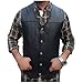 4Fit® Men's Black Genuine Leather 10 Pockets Motorcycle Biker Vest S To 6XL (XL (CHEST 44