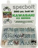 250pc Specbolt Kawasaki KX Two Stroke Bolt Kit for Maintenance & Restoration of MX Dirtbike OEM Spec Fastener KX60 KX65 KX80 KX85 KX100 KX125 KX250 KX500 60 65 80 85 100 125 250 500