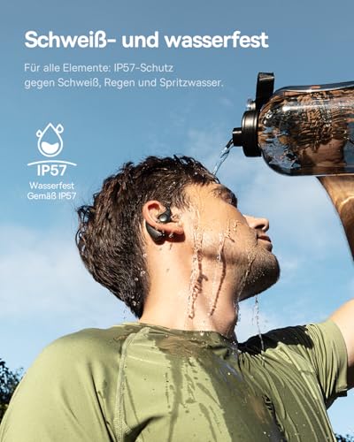 Eli Sport2 Open Ear Kopfhörer, Open Ear Headphones Sport mit S-Komfortkurve, 45H Playtime, SuperBass 2.0, IPX7, Bluetooth 6.0, 4-Mic KI-klare Anrufe, Sportkopfhörer für Fitness Laufen