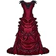 Women's Gothic Victorian Bustle Wedding Gown Renaissance Vintage Evening Long Dress Steampunk Ball Gowns