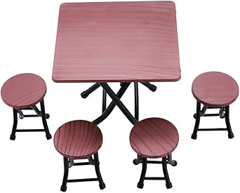 Homeriy 5 Stück Klappbare Miniatur-Möbel im Maßstab 1:12, Puppenhaus