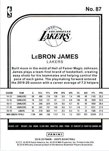 image for Los Angeles Lakers Team Set Los Angeles Lakers 2019 2020 Hoops Factory