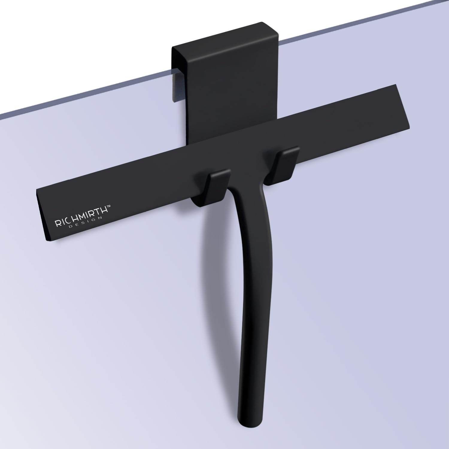 Photo 1 of Shower Squeegee for Glass Doors, 10 Inch Width Silicone Rubber Blade Squeegee Window Cleaner Tool Squeegee for Shower Glass Doors Bathroom Mirror Car Window Tile - Black