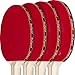 BeLegend Ping Pong Paddle Set (4 Rackets, 3 ping Pong Balls and case) - Pro Level ping Pong Table Tennis Racquet Set