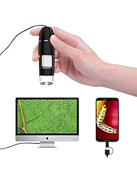 Microscopio portátil USB UMTELE 3 en 1 1000x Mini Microscopio Digital con 8 LED y soporte de metal compatible con Mac,Window 7 8 10 y la mayoría de Android (con función OTG)