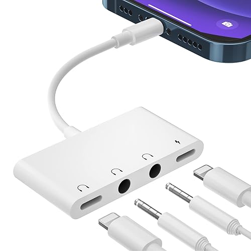 ELITEED iPad iPhone Headphone Jack Charger Splitter,Dual Headphone