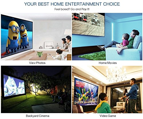 Projector, WiMiUS Upgraded T4 3500 Lumens Home Theater Projector Support Full 1080P 50,000H LED Compatible with Amazon Fire TV Stick Laptop iPhone Android Phone Xbox Via HDMI USB VGA AV - WiMiUS
