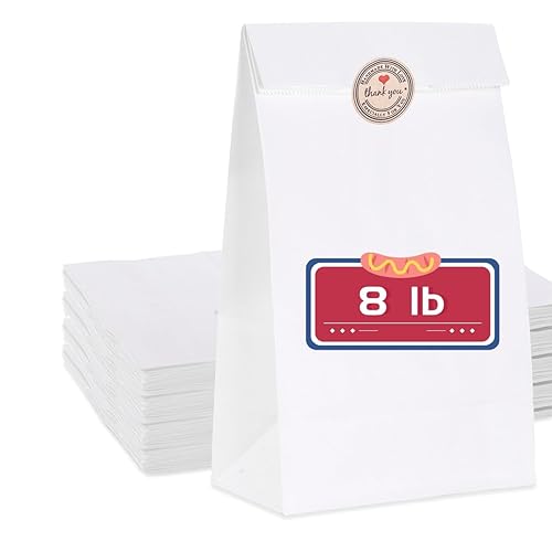 Lb Paper Lunch Bags, x x White Paper