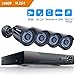 Outdoor Cameras Home Security Camera System Security Camera Abowone 8 Channels 1080N CCTV DVR Recorder 4 x 1080P 1920TVL Outdoor Video Surveillance Cameras Security System/65 feet Night Vision