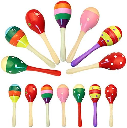 PPING Sensory Toys for Babies Baby Rattle Baby Sensory Toys Maracas Toddler Xylophone instruments Baby Musical Toy Wooden Sand Hammer Baby Listening Training Bells