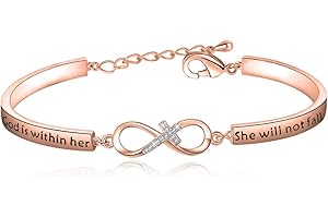 CHOORO Christian Bracelet Gift Religious Jewelry Psalm 46:5 God is Within Her She Will Not Fall Bracelet Bible Verse Bracelet Gift for Daughter Best Friends Gift