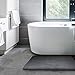 Memory Foam Bath Mat, Set of 2 0.8 Inch Thickness Absorbent Bathroom Mat and U-Shaped Toilet Floor Rug Best Gifts for Mother's Day
